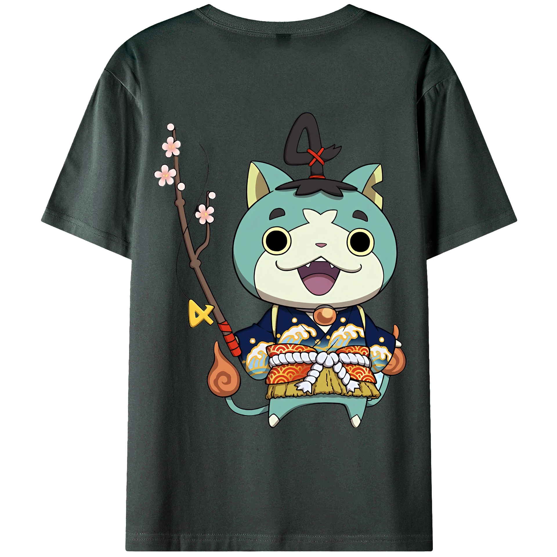 （画像用） 妖怪ウォッチ Yo-kai Watch 綿100％ メンズ半袖Tシャツ（バックプリント） 通気性